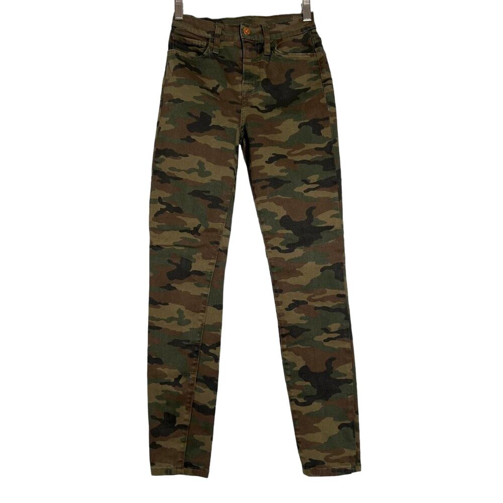 NSF Victoria High Waist Skinny Camo Jeans SIZE 26 Green Stretch Denim
